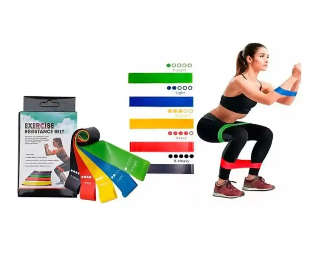 Bandas Planas Set X 5 Elásticas Cerradas Gym