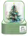Platos Navideños 18 Cms En Cartón X 10 Unds