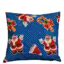 Cojín Grande Con Diseño Navideño Papá Noel Azul