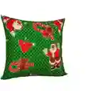 Cojín Grande Con Diseño Navideño Papá Noel Verde