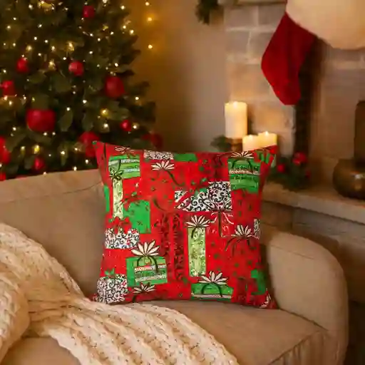 Cojín Grande Con Diseño Navideño Regalos