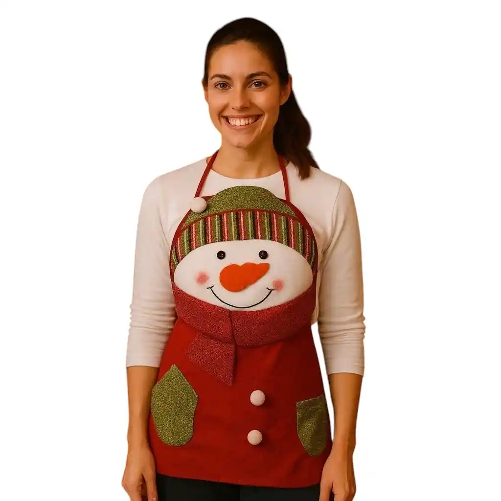 Delantal Navideño Hombre De Nieve
