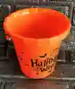 Balde Canasta Dulces Halloween Naranja