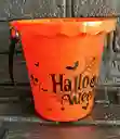 Balde Canasta Dulces Halloween Naranja