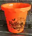 Balde Canasta Dulces Halloween Naranja