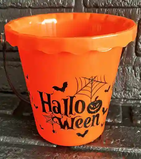 Balde Canasta Dulces Halloween Naranja