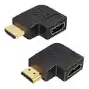 Adaptador Hdmi A Hdmi En Angulo Recto Macho A Hembra Vertical Plano Izquierdo Lj-39 Hd M/f180