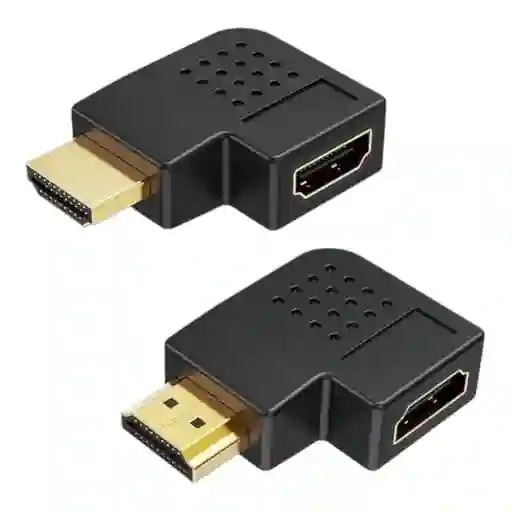 Adaptador Hdmi A Hdmi En Angulo Recto Macho A Hembra Vertical Plano Izquierdo Lj-39 Hd M/f180