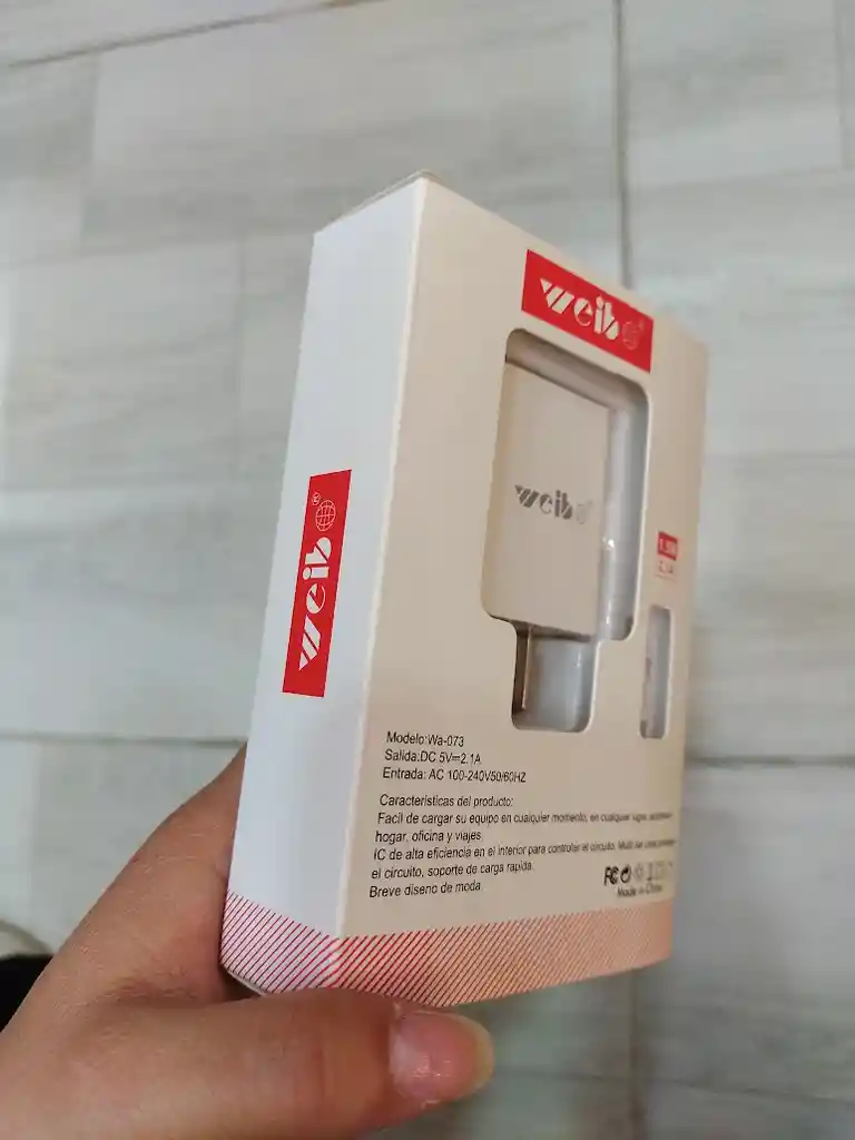 Cargador Weibo Completo Adaptador Y Cable V8 Blanco