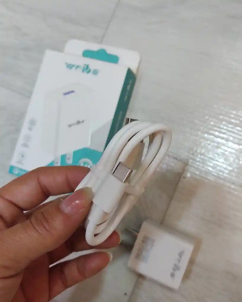 Cargador Weibo Completo Adaptador Y Cable Tipo C Blanco Sencillo