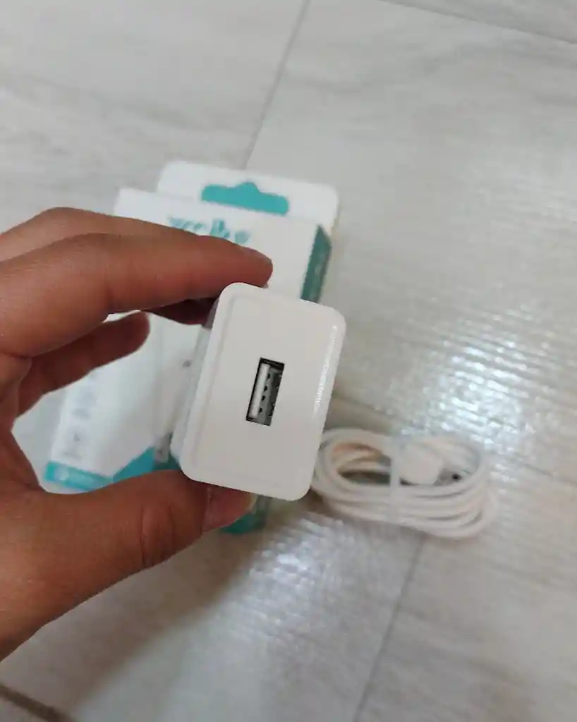 Cargador Weibo Completo Adaptador Y Cable Tipo C Blanco Sencillo