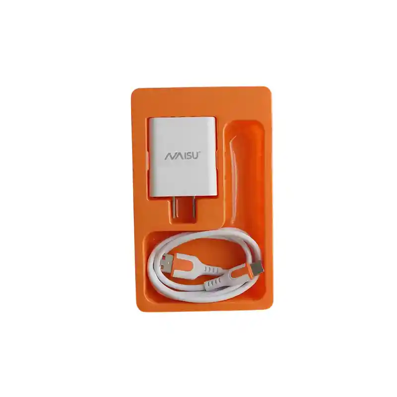 Cargador Naisu Completo Adaptador Y Cable Tipo C Blanco Rapi