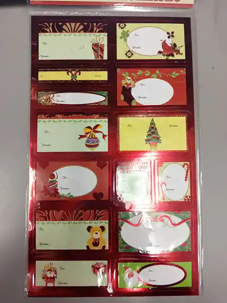 Tarjetas De Navidad Adhesivas Roja X 24 Und