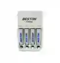 Cargador De Pilas + 4 Pilas Triple Aaa 1100mah Beston
