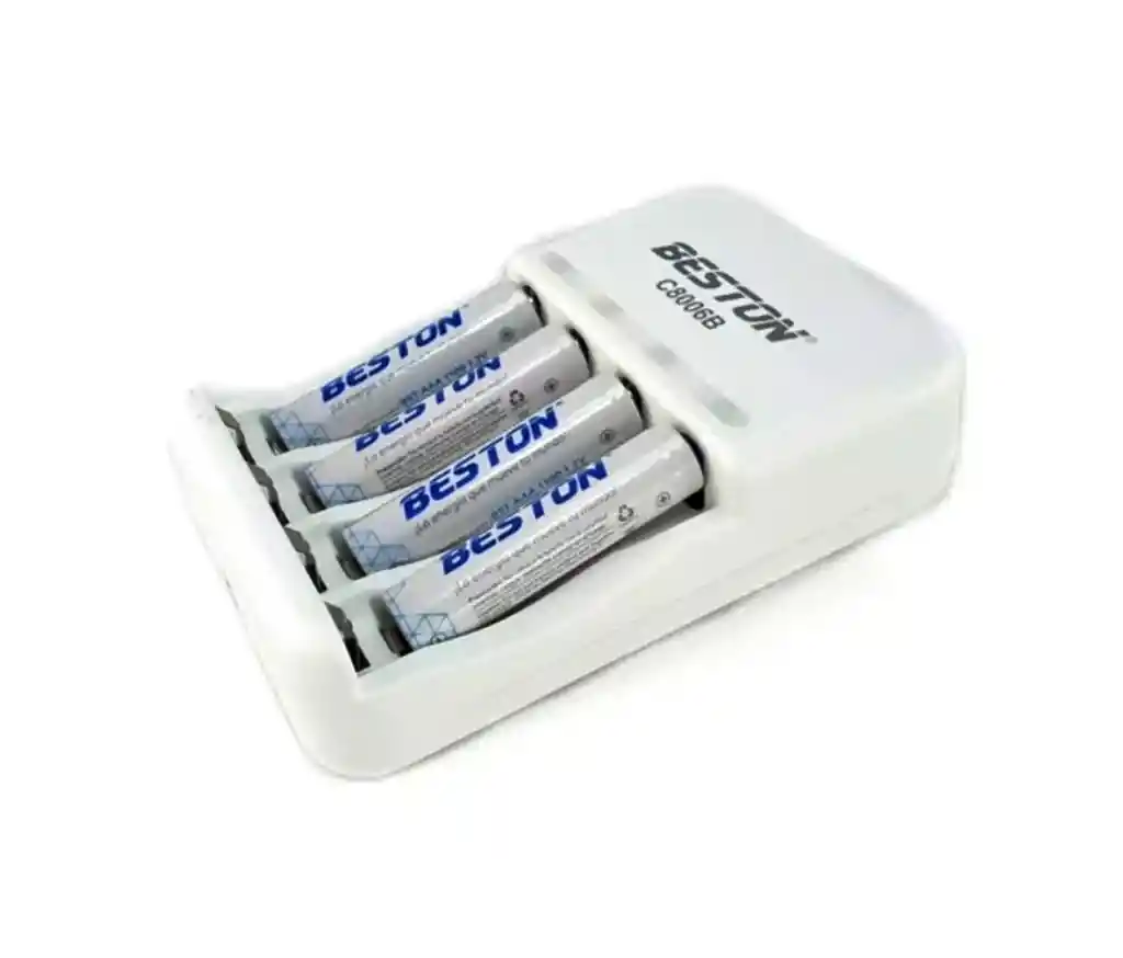 Cargador De Pilas + 4 Pilas Triple Aaa 1100mah Beston