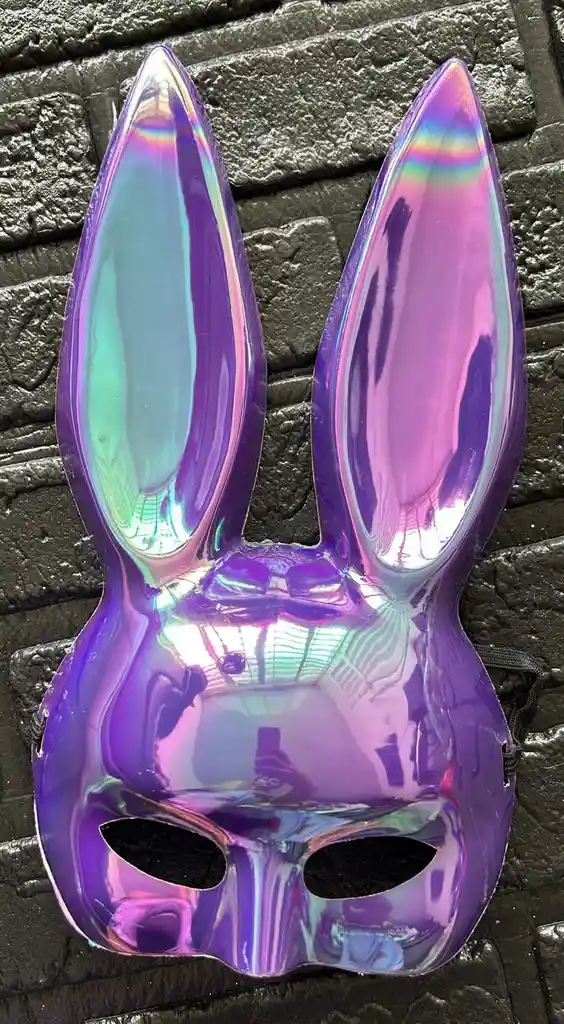 Antifaz Coneja Play Boy Orejas Largas Morada Tornasol