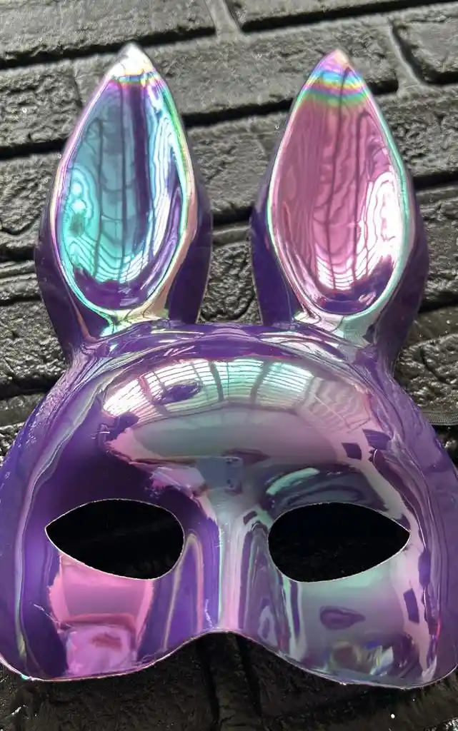 Antifaz Coneja Play Boy Orejas Largas Morada Tornasol