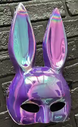 Antifaz Coneja Play Boy Orejas Largas Morada Tornasol