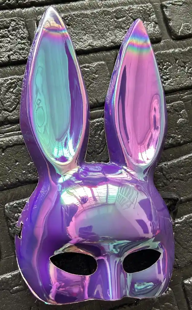 Antifaz Coneja Play Boy Orejas Largas Morada Tornasol