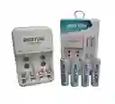 Cargador + 4 Pilas Beston Aa 2700mah