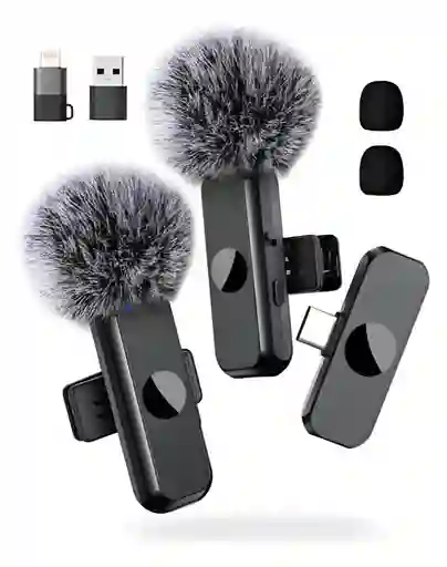 Micrófono Inalámbrico Doble K9 Pro Compatible Typo C/iphone Negro