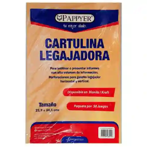 Cartulina Legajadora X50 Juegos - Naranja