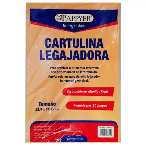 Cartulina Legajadora X50 Juegos - Naranja