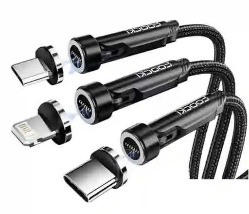 Cable Toocki Magnético Con Adaptadores Tipo C Y Lightning