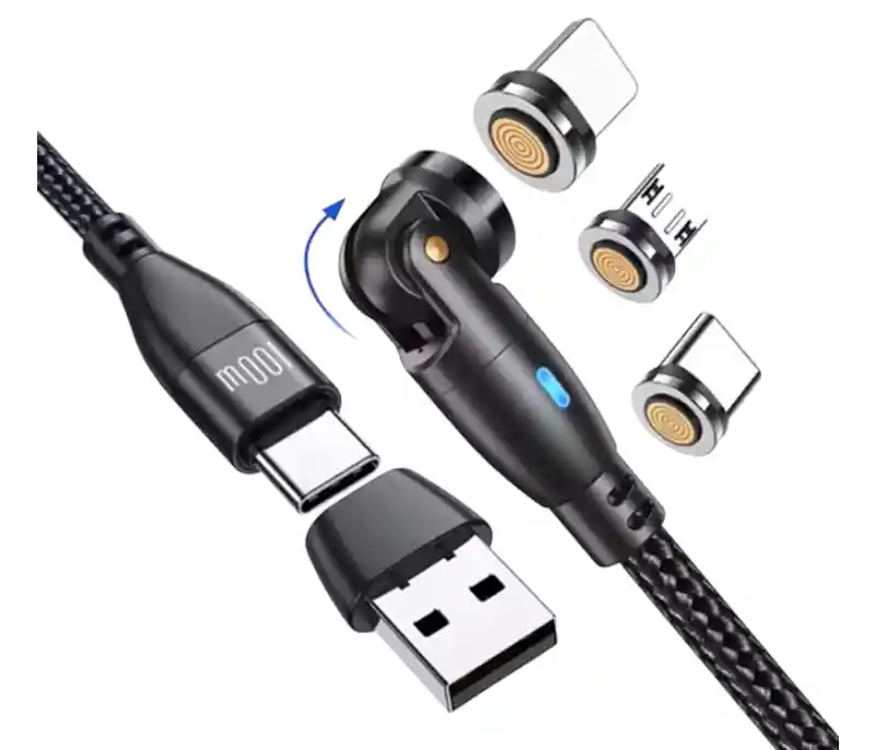 Cable Toocki Magnético Con Adaptadores Tipo C Y Lightning