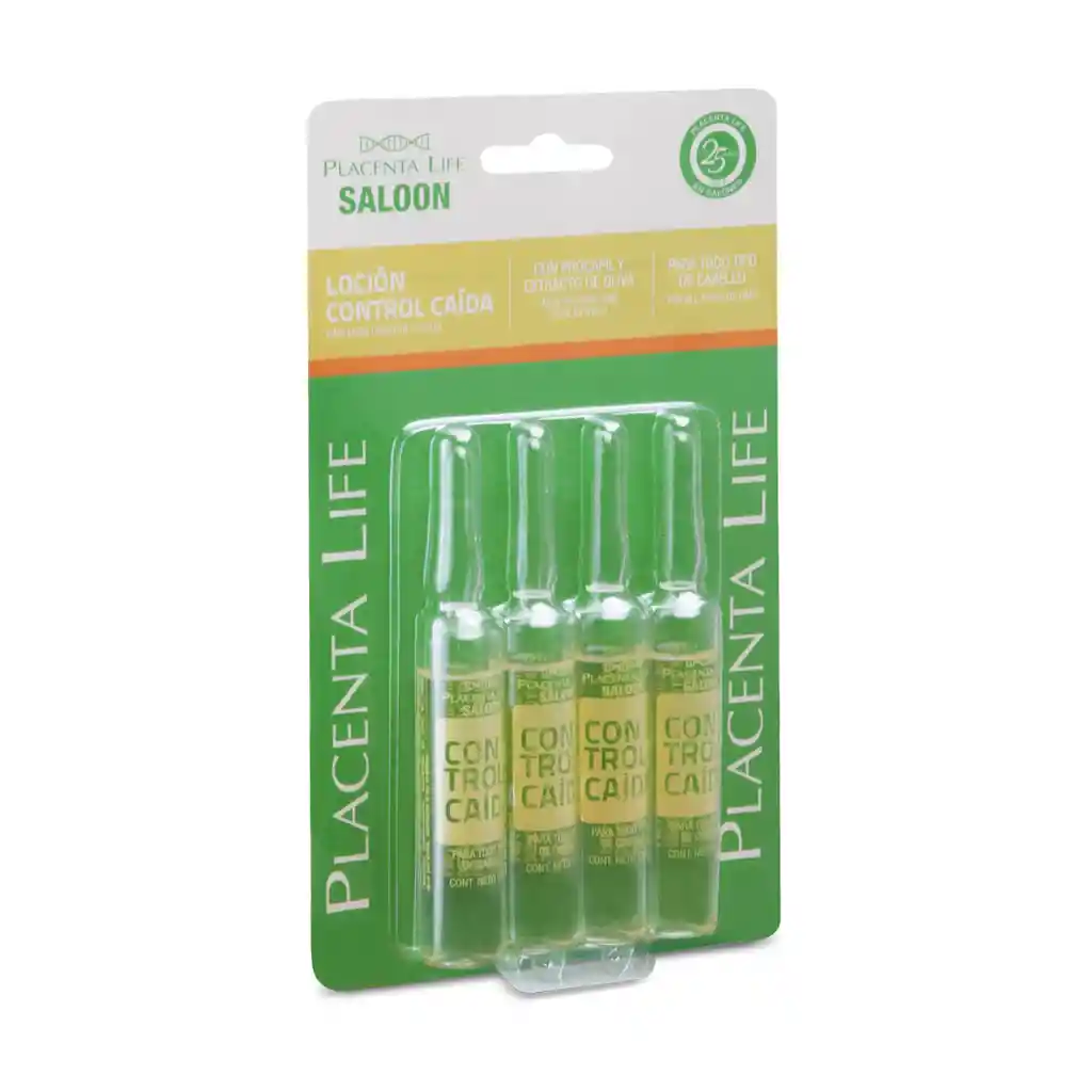 Loción Anticaída Placenta Life Ampolletas 4 Unidades X 13 Ml