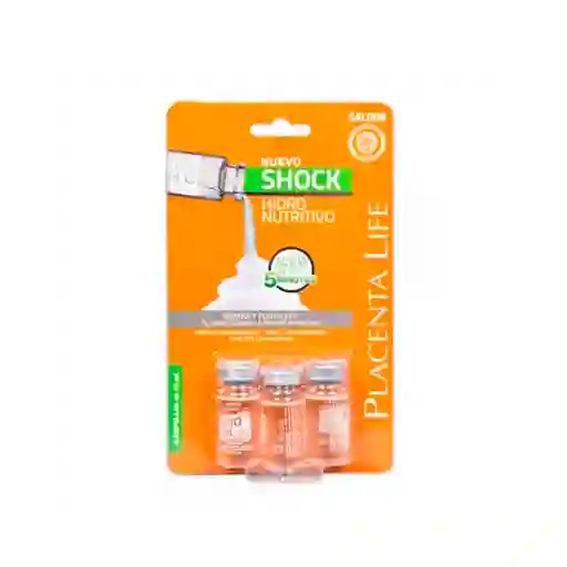 Ampolleta Capilar Placenta Life Shock Hidro Nutritivo 10ml X 3 Unidades