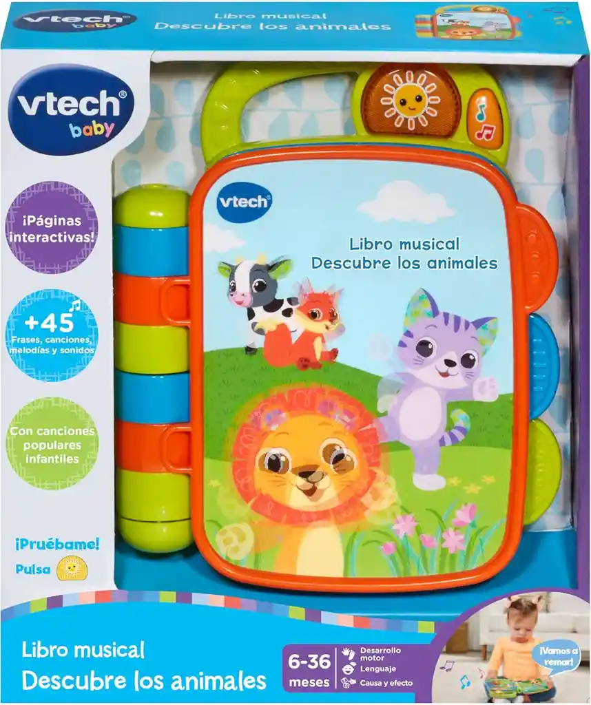 Juguete Estimulación Libro Musical Luces Para Bebés