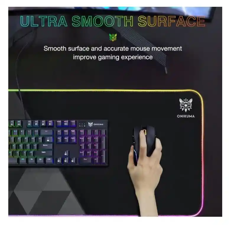 Tapete Pad Mouse Gamer Rgb Onikuma G6 Largo 80x30 Xxl