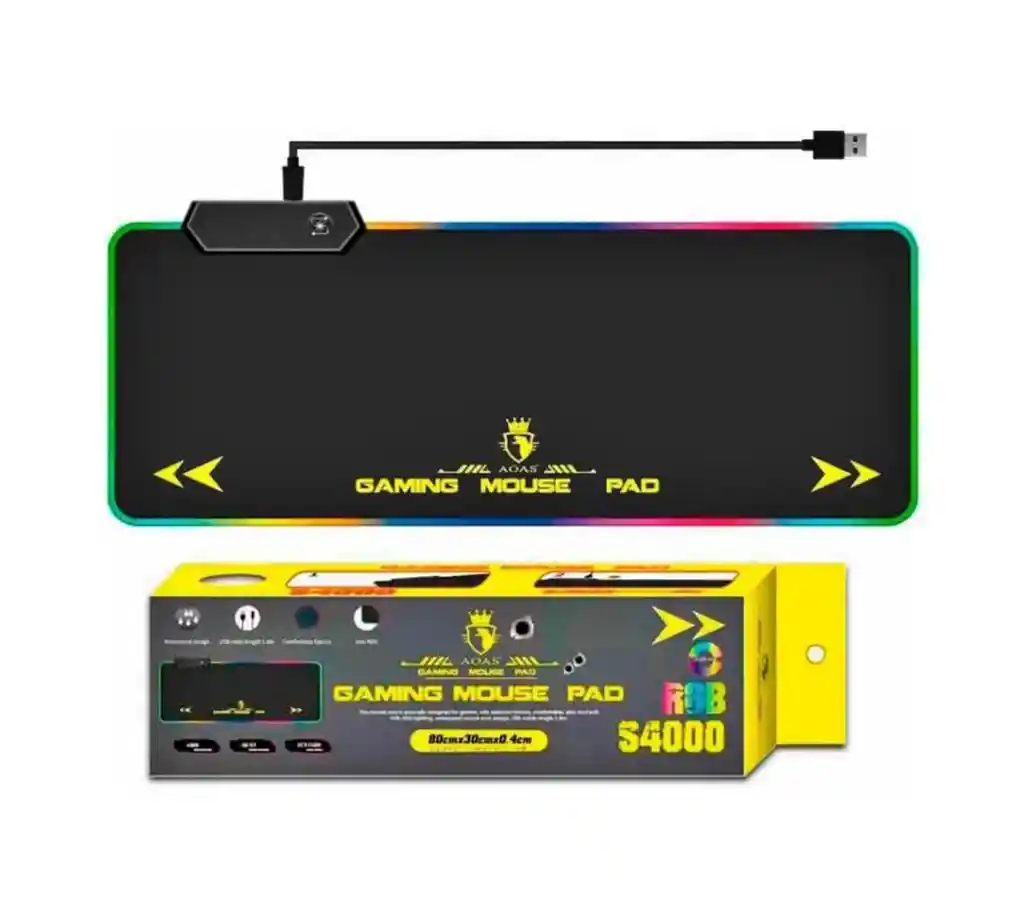 Rgb Tapete Pad Mouse Gamer Con Luces Led Extra Largo 80*30cm