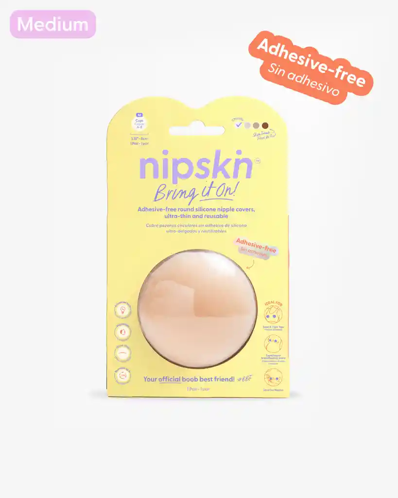 Cubre Pezones Sin Adhesivo Reutilizables, M (8 Cm) / Chantilly | Nipskin®