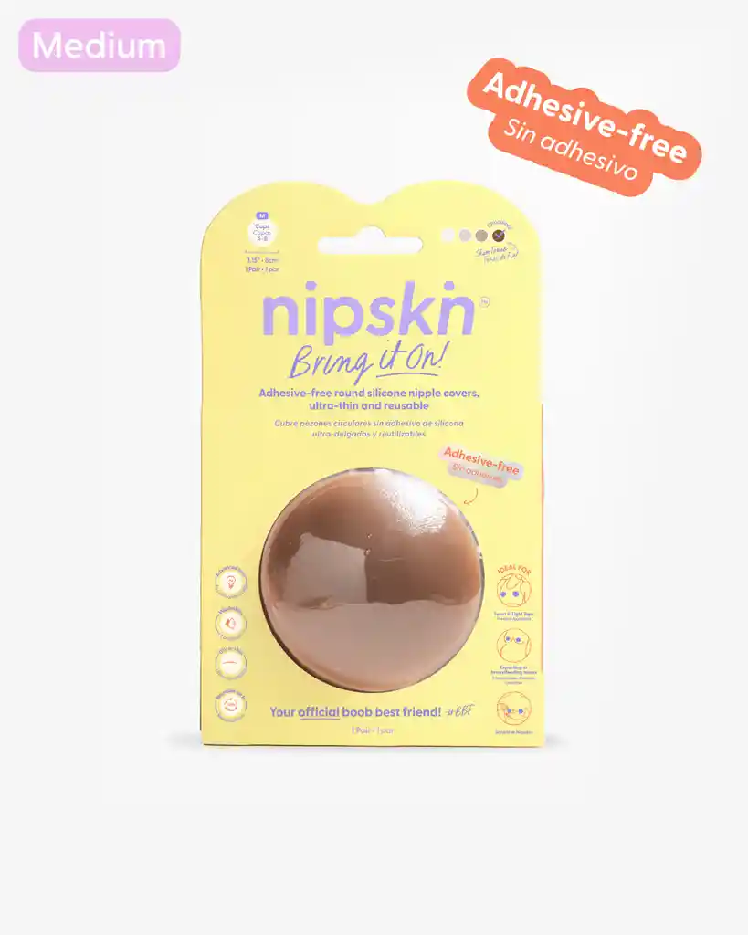 Cubre Pezones Sin Adhesivo Reutilizables, M (8 Cm) / Chocolate | Nipskin®