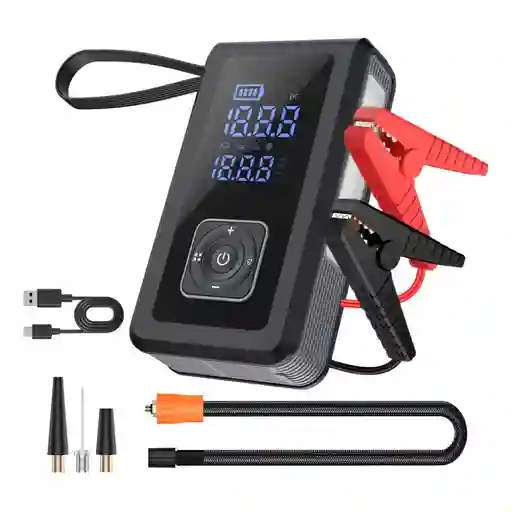 Arrancador De Batería Iniciador 12v Compresor Portátil 5en1
