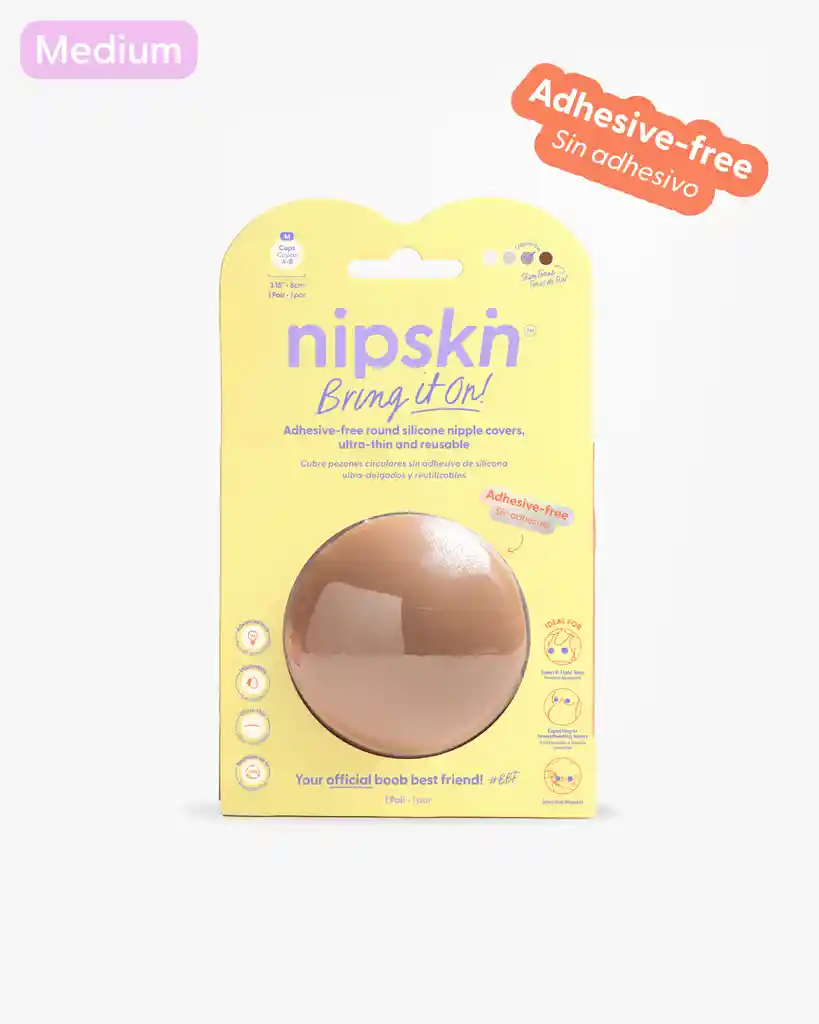 Cubre Pezones Sin Adhesivo Reutilizables, M (8 Cm) / Cappuccino | Nipskin®