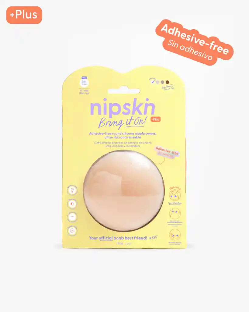 Cubre Pezones Sin Adhesivo Reutilizables, Plus (10 Cm) / Chantilly | Nipskin®
