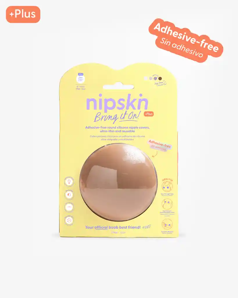 Cubre Pezones Sin Adhesivo Reutilizables, Plus (10 Cm) / Cappuccino | Nipskin®