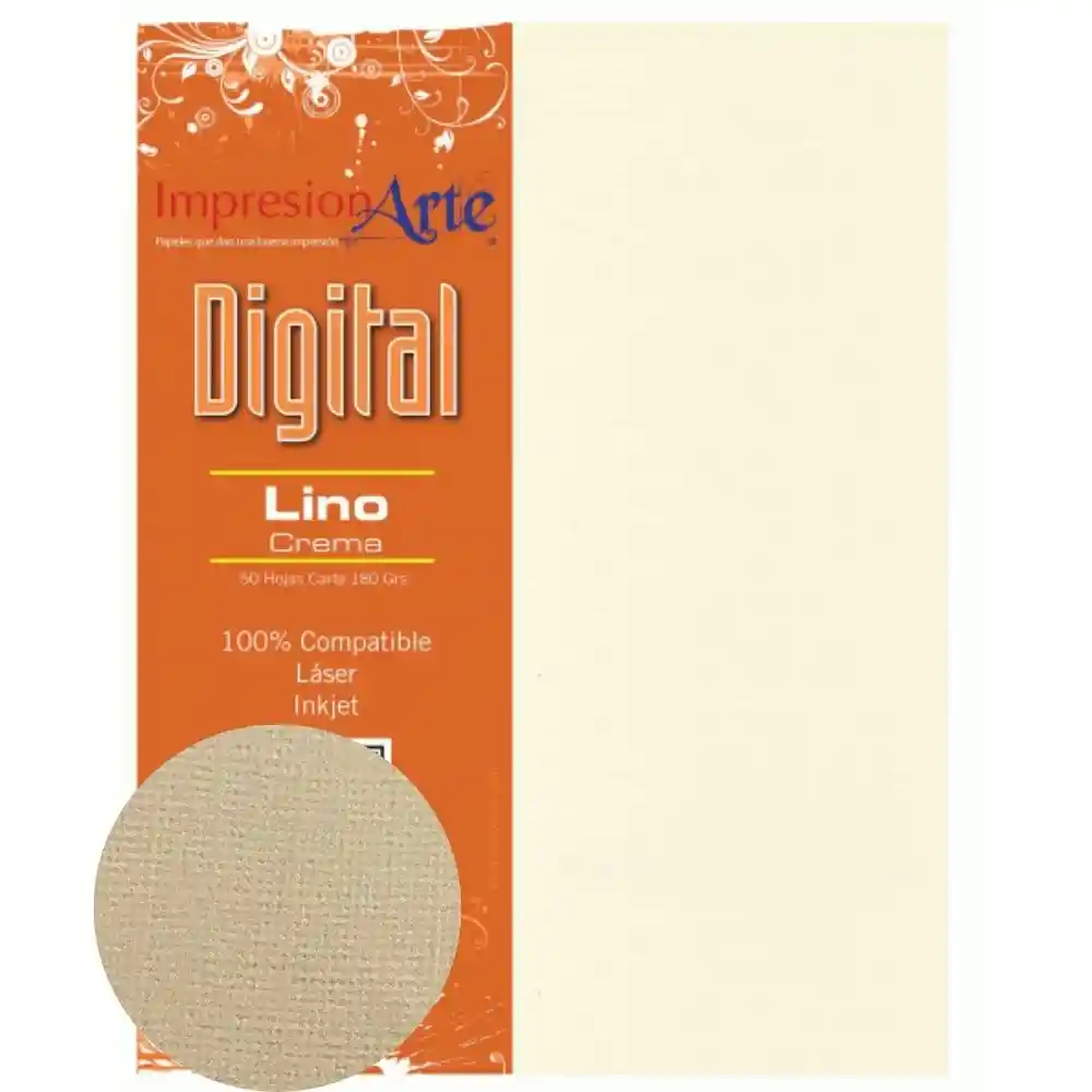Cartulina Texturizada O Gofrada Pára Imprimir - Lino Crema