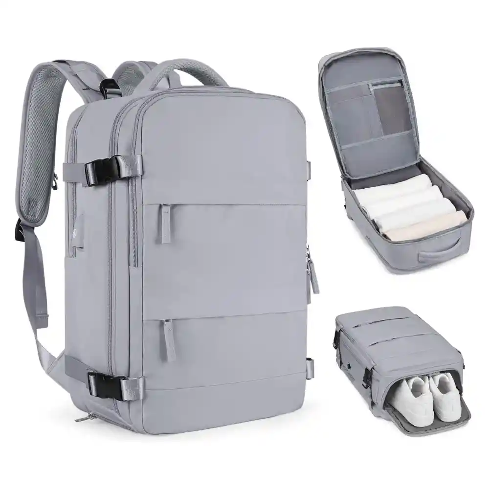 Morral De Mano Expandible Usb Mochila Viajera Cabina 25 Lt