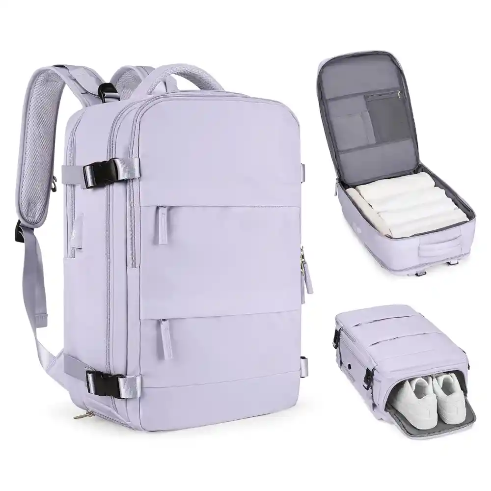 Morral De Mano Expandible Usb Mochila Viajera Cabina 25 Lt