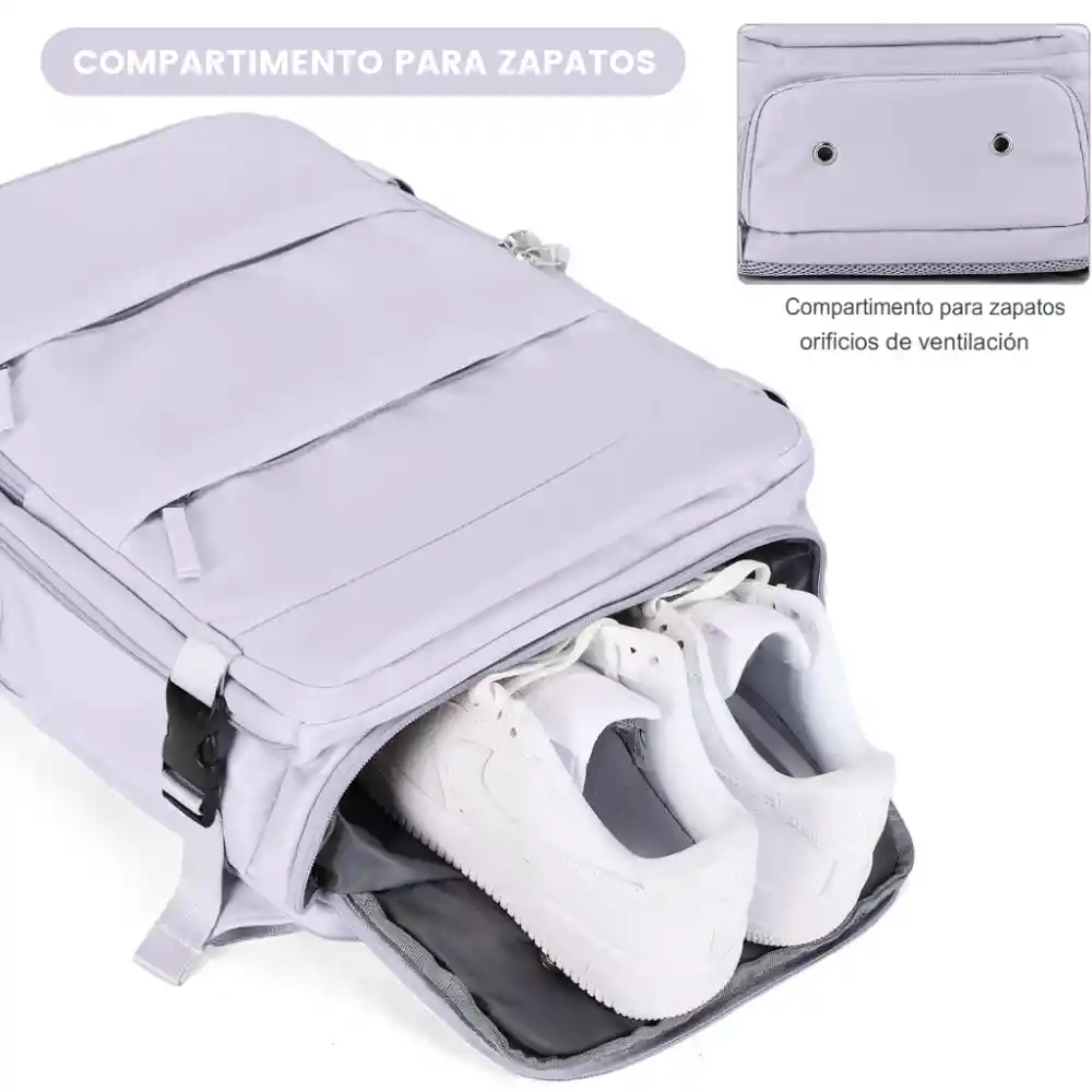 Morral De Mano Expandible Usb Mochila Viajera Cabina 25 Lt