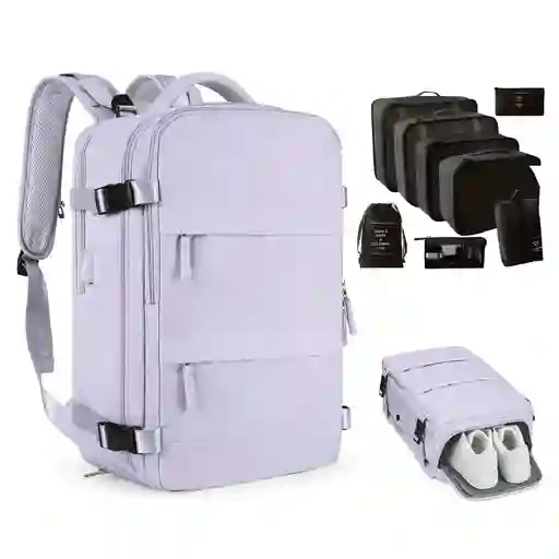 Morral De Mano Mochila 25l + Organizador Ropa Viajero 7 Set