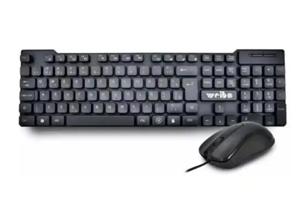Combo Teclado Y Mouse Usb Alambrico Weibo Fc-535 Color Del Teclado Negro