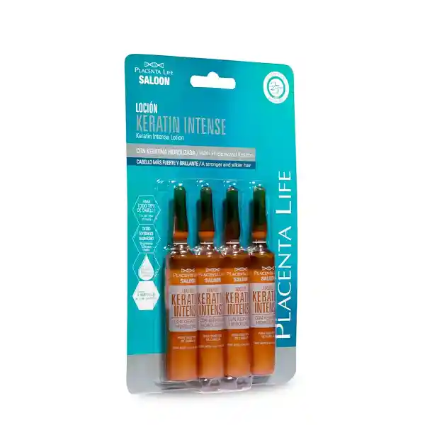 Ampolleta Placen Life Keratina Intense Frizz 13ml*4 Unidades