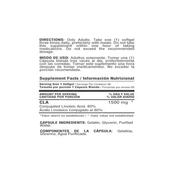Cla 1500mg 90 Softgels