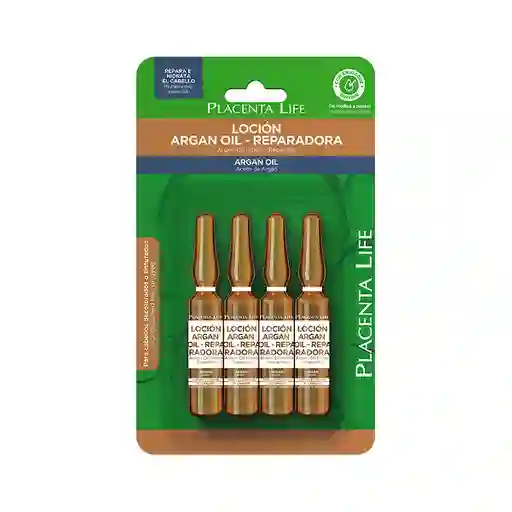 Ampolleta Argan Oil Placenta Life Reparadora 4 X 13ml