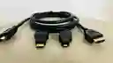 Cable Hdmi A Hdmi 3 En 1 Con Hdmi Mini Y Micro Hdmi 1.5 Mt